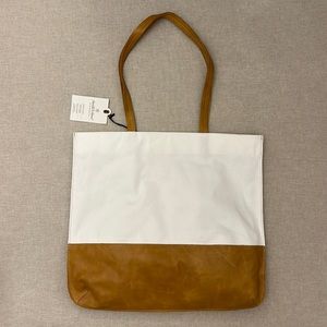 Hearth & Hand with Magnolia Canvas & Genuine Leather Tote Bag 1